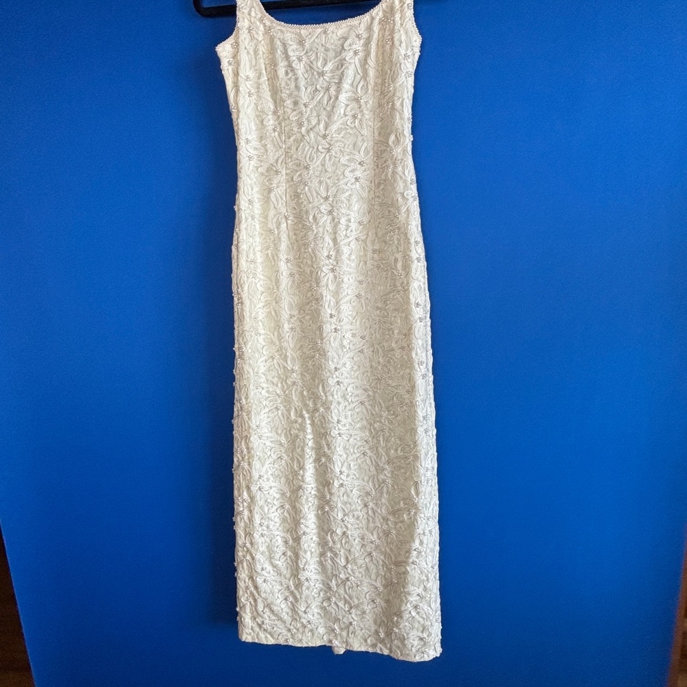 Elegant Off White Beaded Wedding Dress